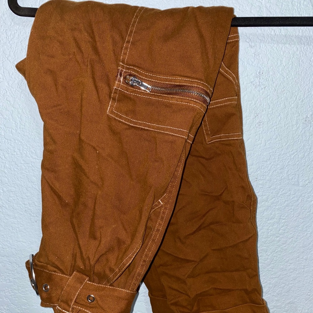 Brown Paper Bag Pants with Belts